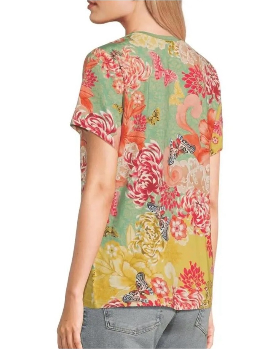 Johnny Was The Janie Favorite V-Neck Short Sleeve - Multicolor Tee - Picture 4 of 6